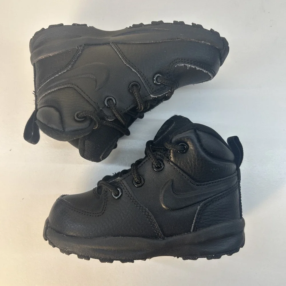 Nike‎ Manoa LTR Boots (TD) Toddler Size 7C Black Leather BQ5374-001